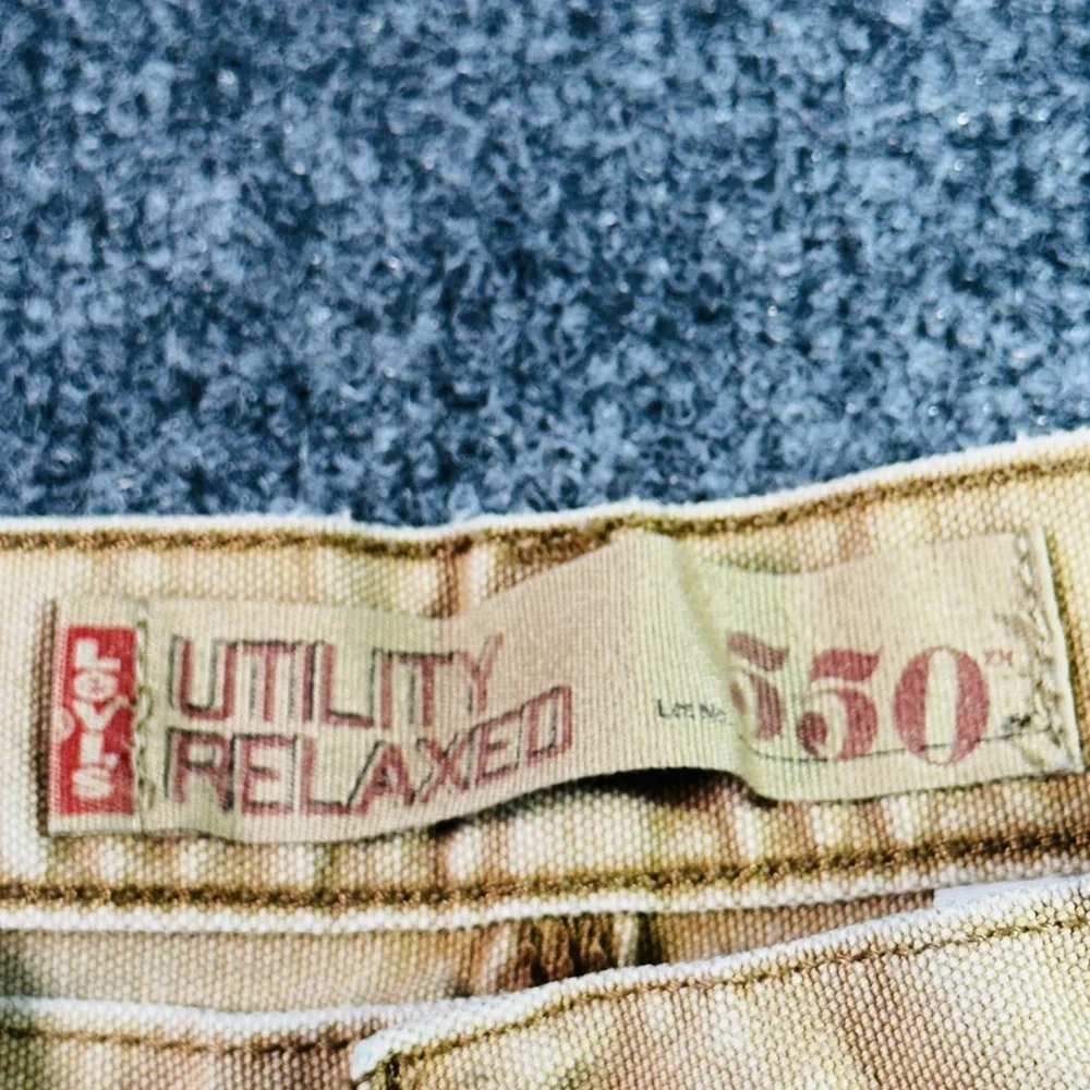 Levis 550 Double Knee Canvas Jeans Men 36x29 Brown Carpenter Relaxed Vintage Y2K